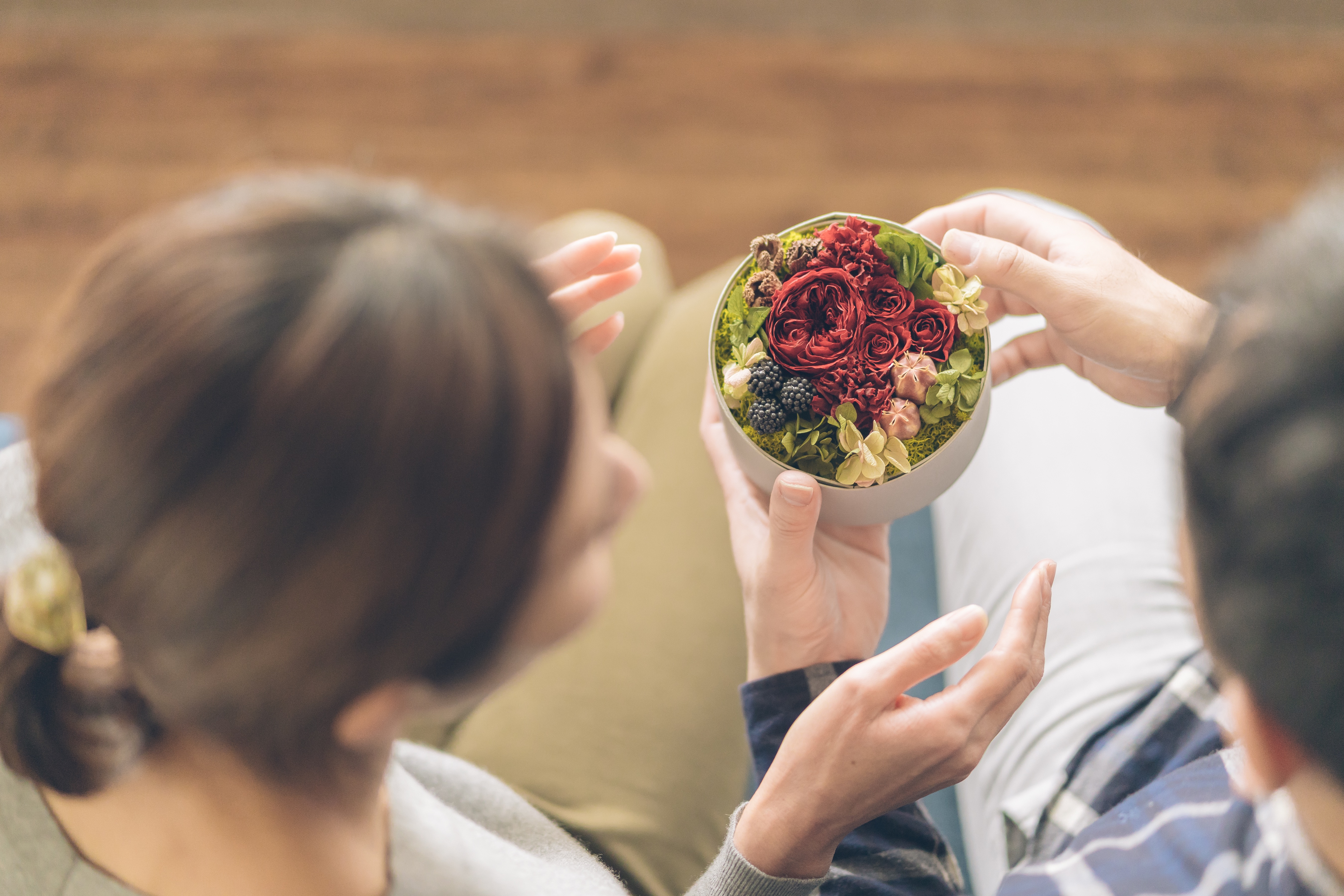 プリザーブドフラワーの還暦祝い