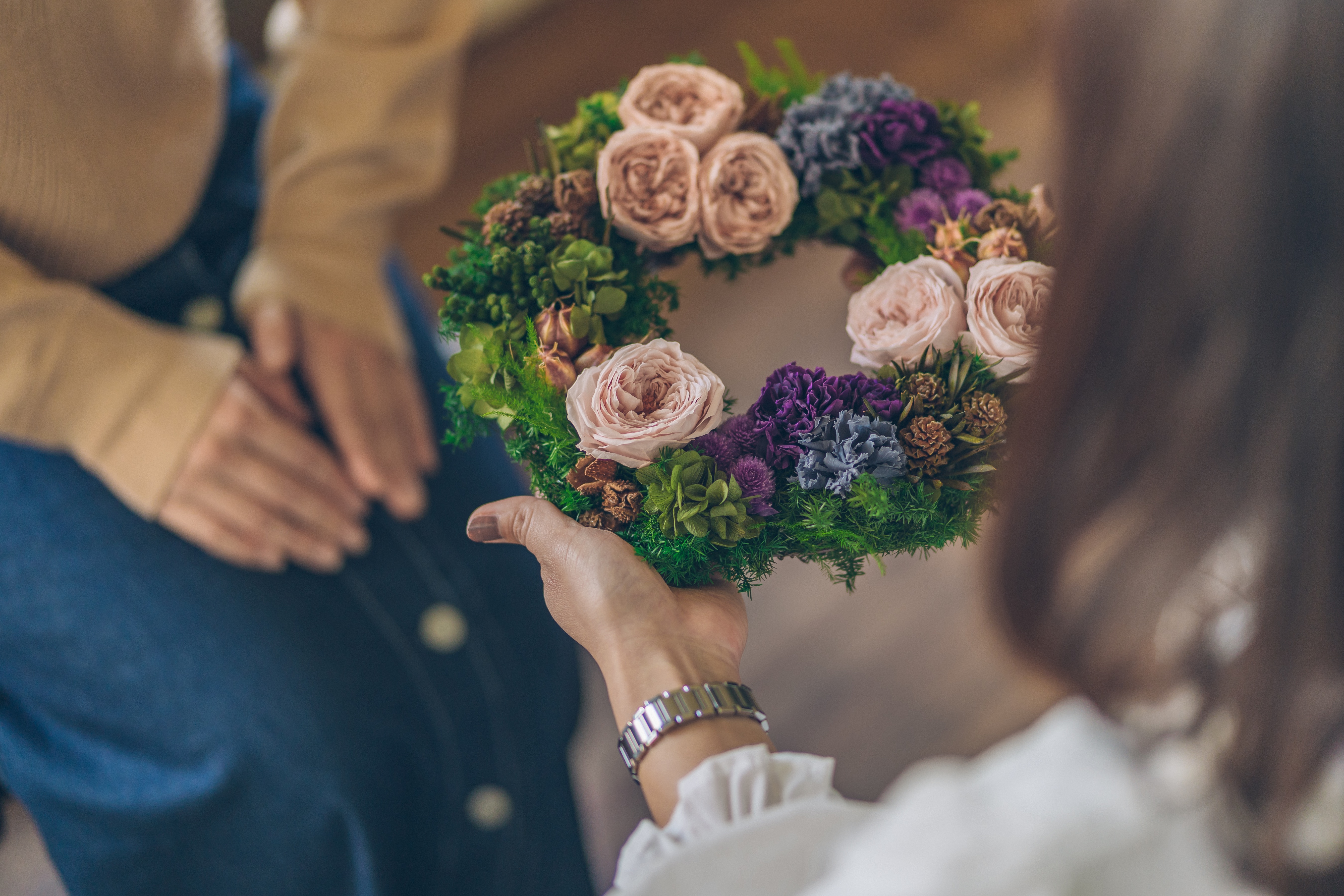 プリザーブドフラワーの喜寿祝い