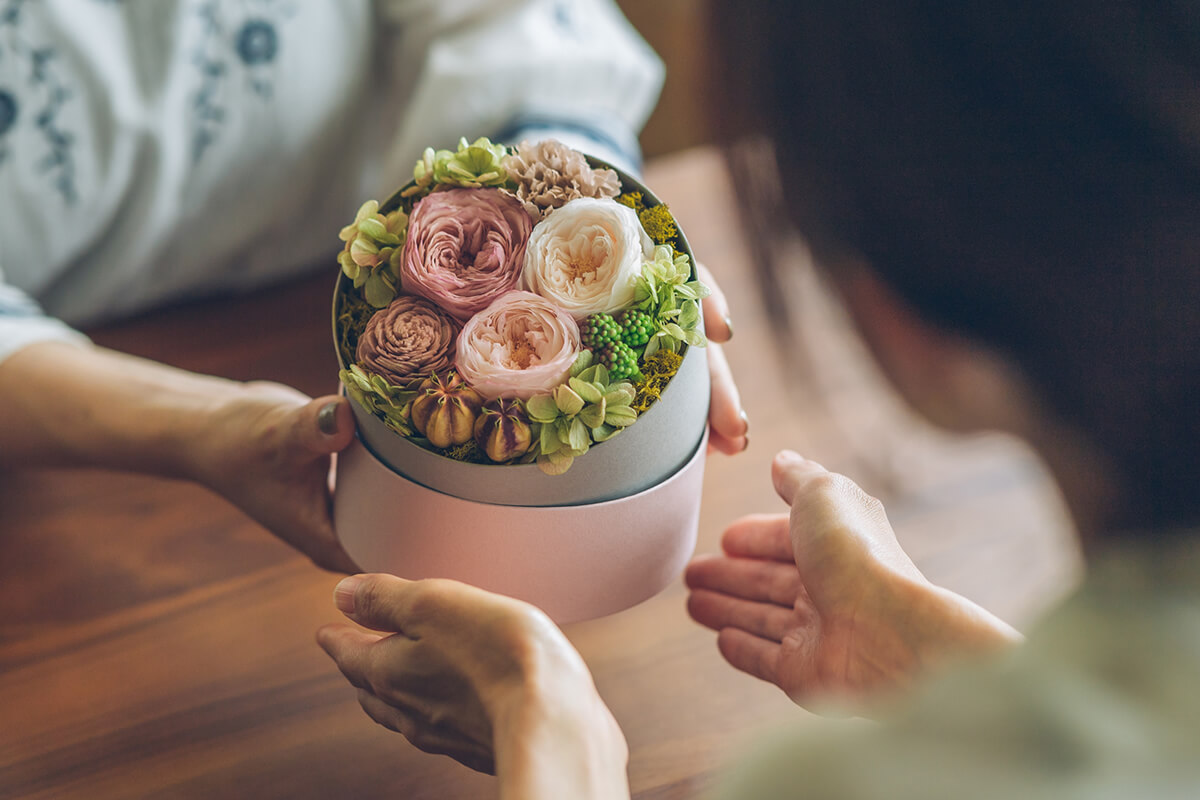 GROUNDの退職祝い　おしゃれなお花のプレゼント