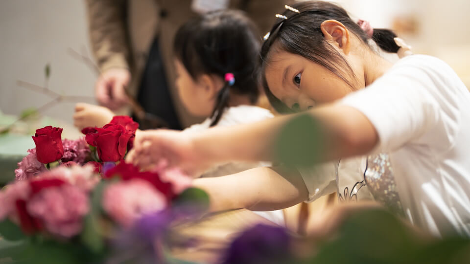 ロスフラワーを使ったリースのワークショップ