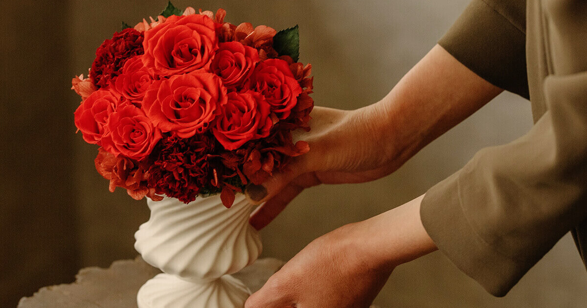 還暦・長寿の祝いにおしゃれなブリザーブドフラワー