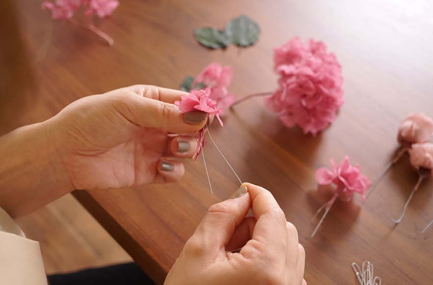 プリザーブドフラワーのアレンジ方法 2 ワイヤリング プリザーブドフラワーのアレンジ方法 2 ワイヤリング